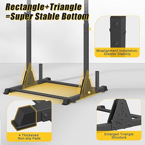 Miniatura 6 de Soporte de barra de dominadas, estación de dominadas independiente para gimnasio en casa, equipo de entrenamiento de fuerza al aire libre e interior