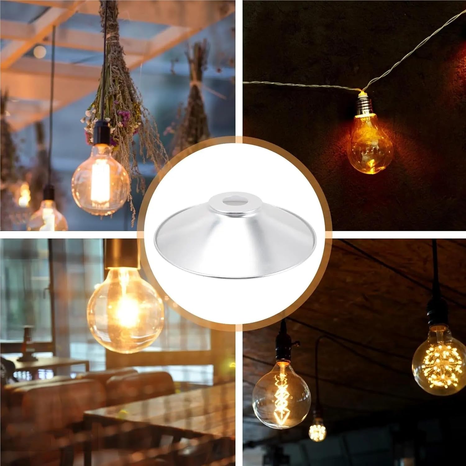 Lamp Finials Waterproof Aluminum Lampshade Cover Protective Accessories Light Metal Bulb Guard for Decorative DIY Table Floor Light