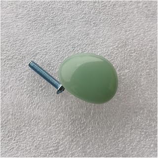 SLSKO Manijas de gabinete, 2 pomos de cajón de piedra verde perforada, creativos, de cristal de color, for decoración de cocina (rojo vino).(Light Green)