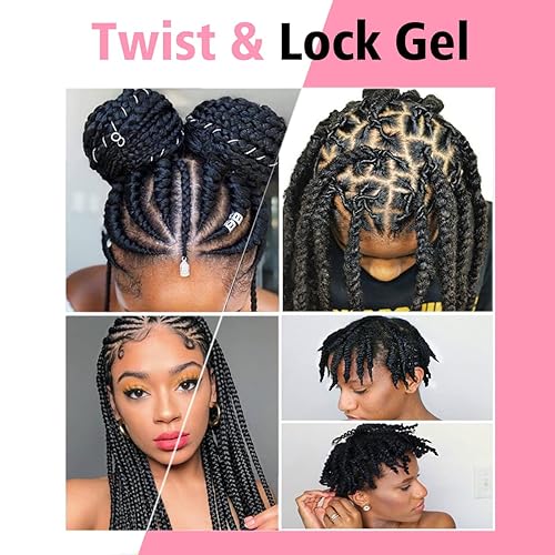 Miniatura 7 de Gel trenzado de gran capacidad de 16 onzas, bueno para torsión, locs, trenzas, bordes sin escamas, sujeción extra, gel de trenzado de alto brillo y
