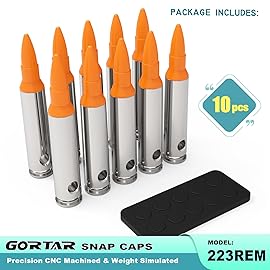 GORTAR 223rem Snap Caps Training Dummy Rounds Practice Safe Loading Firing Close to Real Weight -10 Pcs