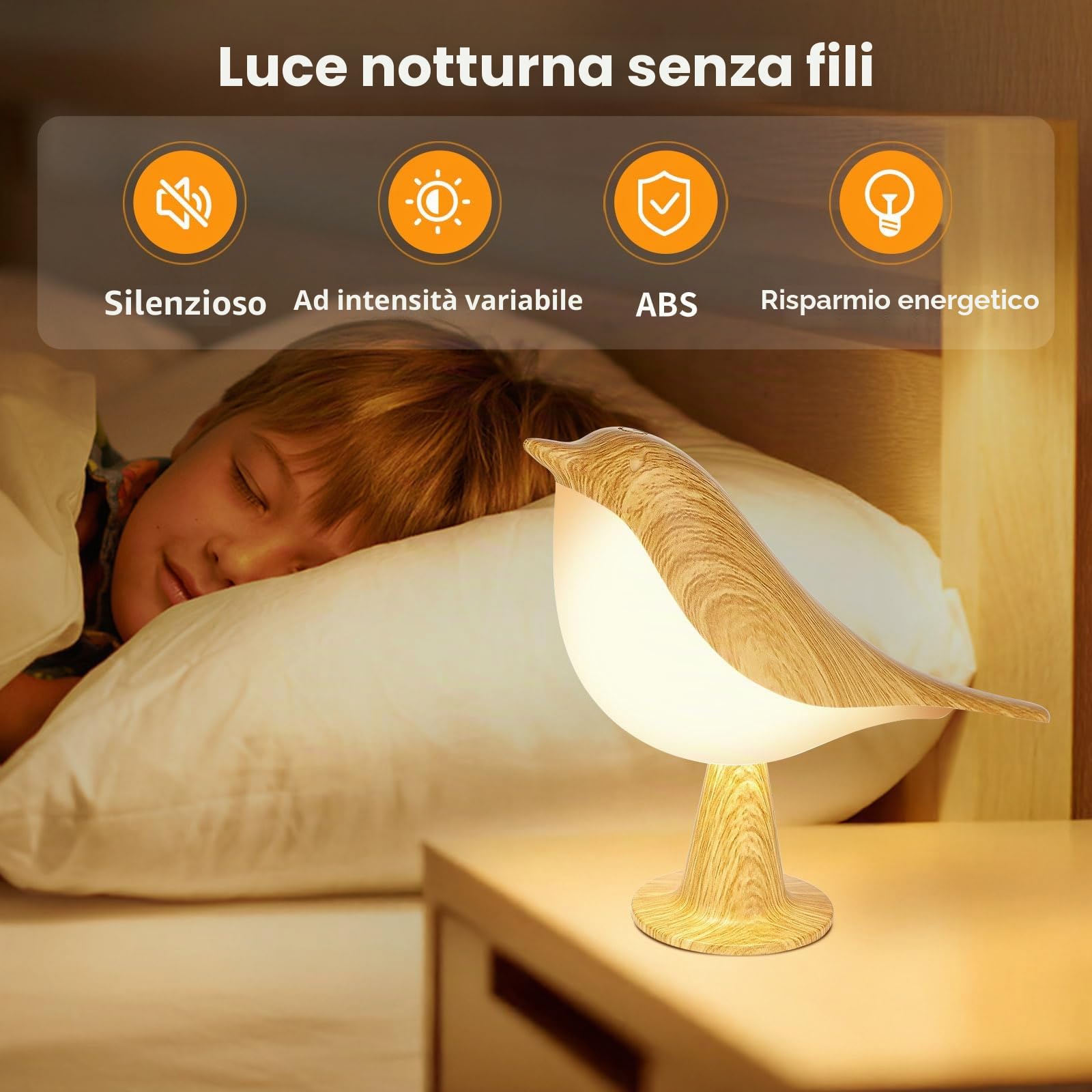 Haotao -2 Lampada da tavolo - Lampada da Scrivania - Senza Fili - lampada Touch Control - Dimmerabile - Ricaricabile - 3000K-6000K - 1800mAh