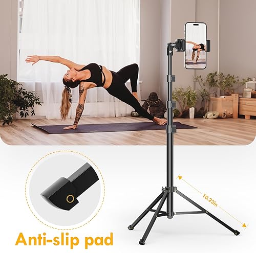 Miniatura 7 de EMART Trípode para iPhone con control remoto, trípode para teléfono celular, soporte vertical para selfie, ajustable de 52 pulgadas de alto,