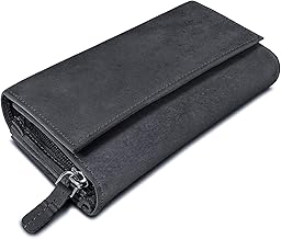ROYALZ 'Orelia' Vintage Leder Geldbörse für Damen Portemonnaie groß mit vielen Fächern RFID-Blocker Brieftasche Querformat