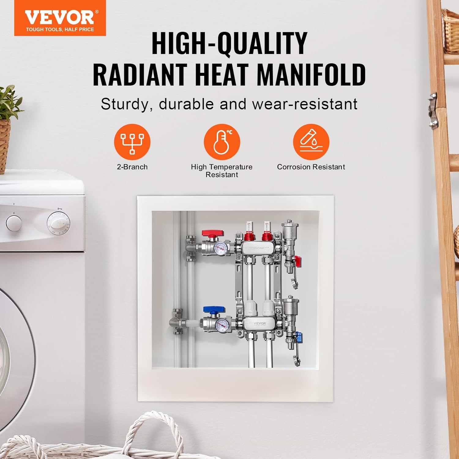 VEVOR 2-Branch Radiant Heat Manifold