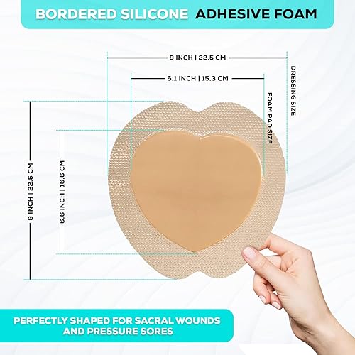 Vista 22 de MedVance TM Silicone - Apósito de espuma adhesiva de silicona con bordes, tamaño 3 x 3 pulgadas, (almohadilla de 1.8 x 1.8 pulgadas), caja de 5
