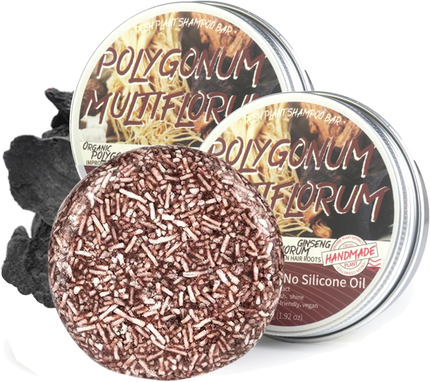 Hair Darkening Shampoo Bar, Shouwu Blackening Shampoo Soap for Gray Hair, All nature Organic (2 Pack Polygonum Multiflorum for Grey Hair)
