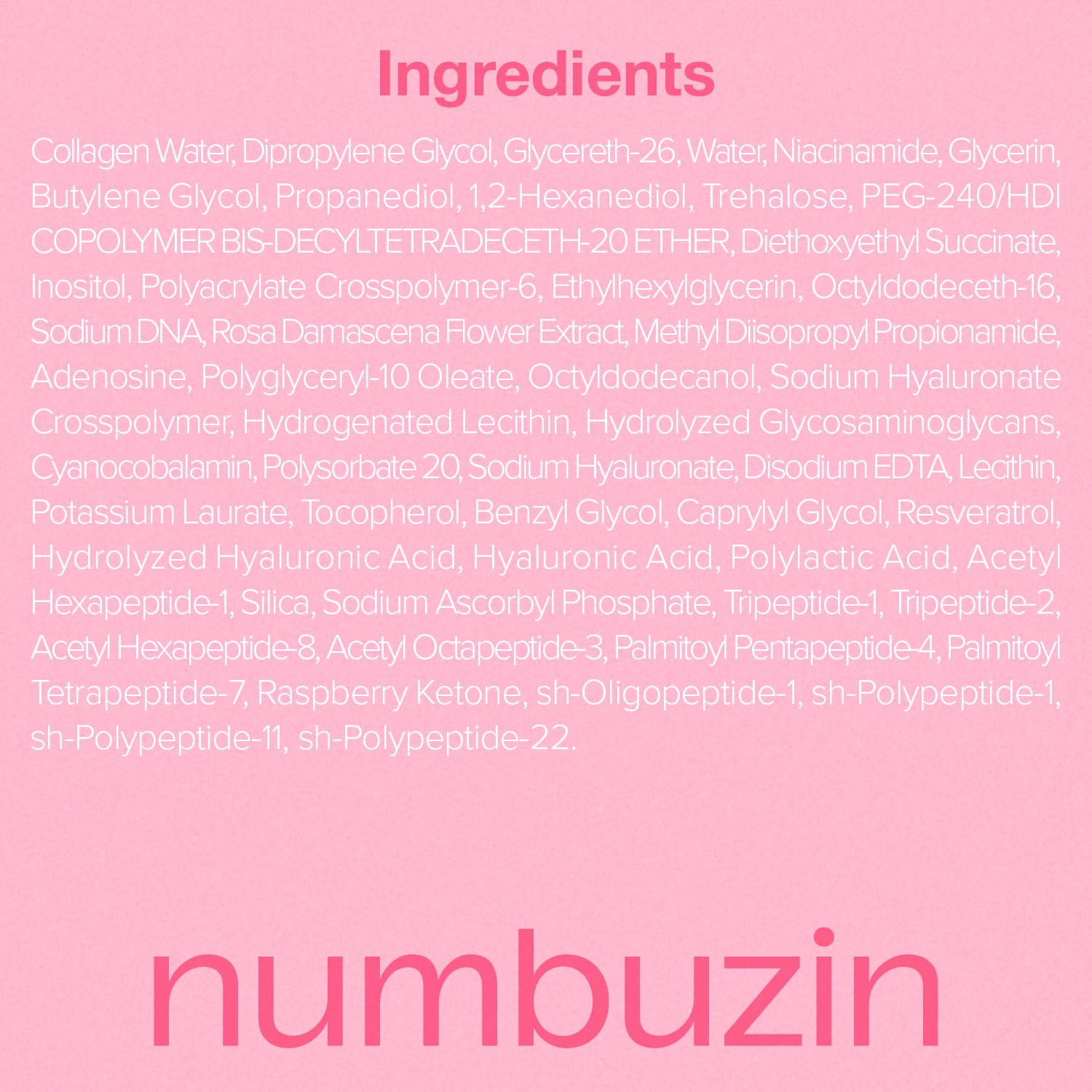 numbuzin No.2 Rose PDRN Collagen Plumping Serum, Hydrating & Firming Serum with Peptides, Plump, Glowing Skin, Korean Skincare, 1.01 fl oz (30ml)