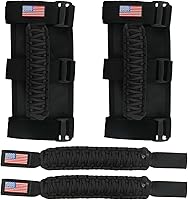 Vista 1 de Asas de agarre de barra antivuelco + mango de agarre para reposacabezas compatible con Jeep Wrangler JLU JK JKU TJ YJ TJ JT JL Sport Sahara Freedom