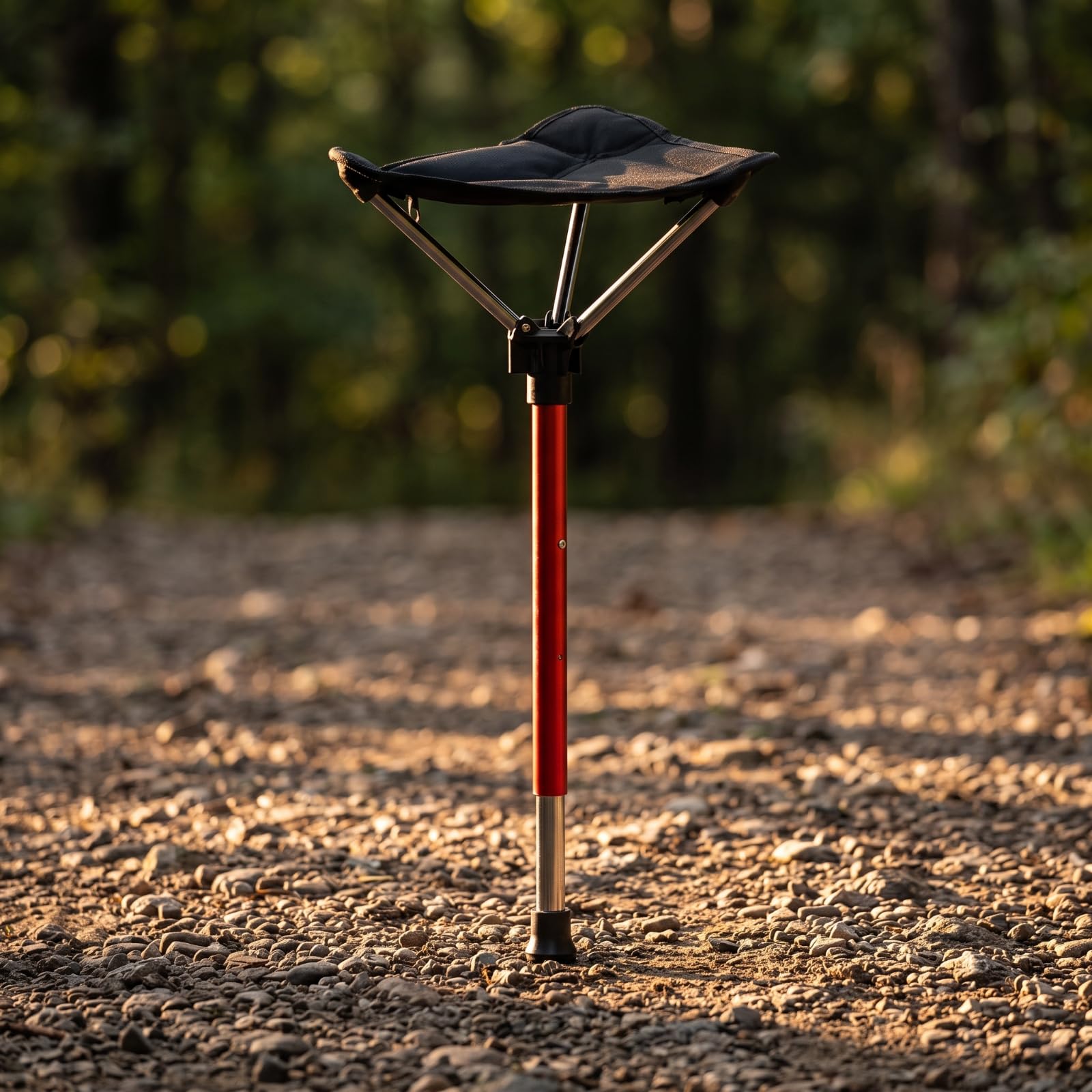 Sgabello Portatile Monopiede Leggero Sgabello Pieghevole Antiscivolo Seduta per Pesca, Rosso
