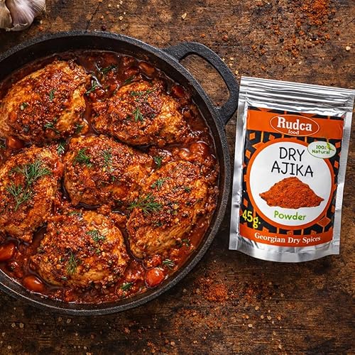 Miniatura 6 de Rudca Food Dry Adjika - Mezcla de especias tradicionales georgianas, condimento aromático en polvo, mezcla de hierbas de ajo, 1.59 oz