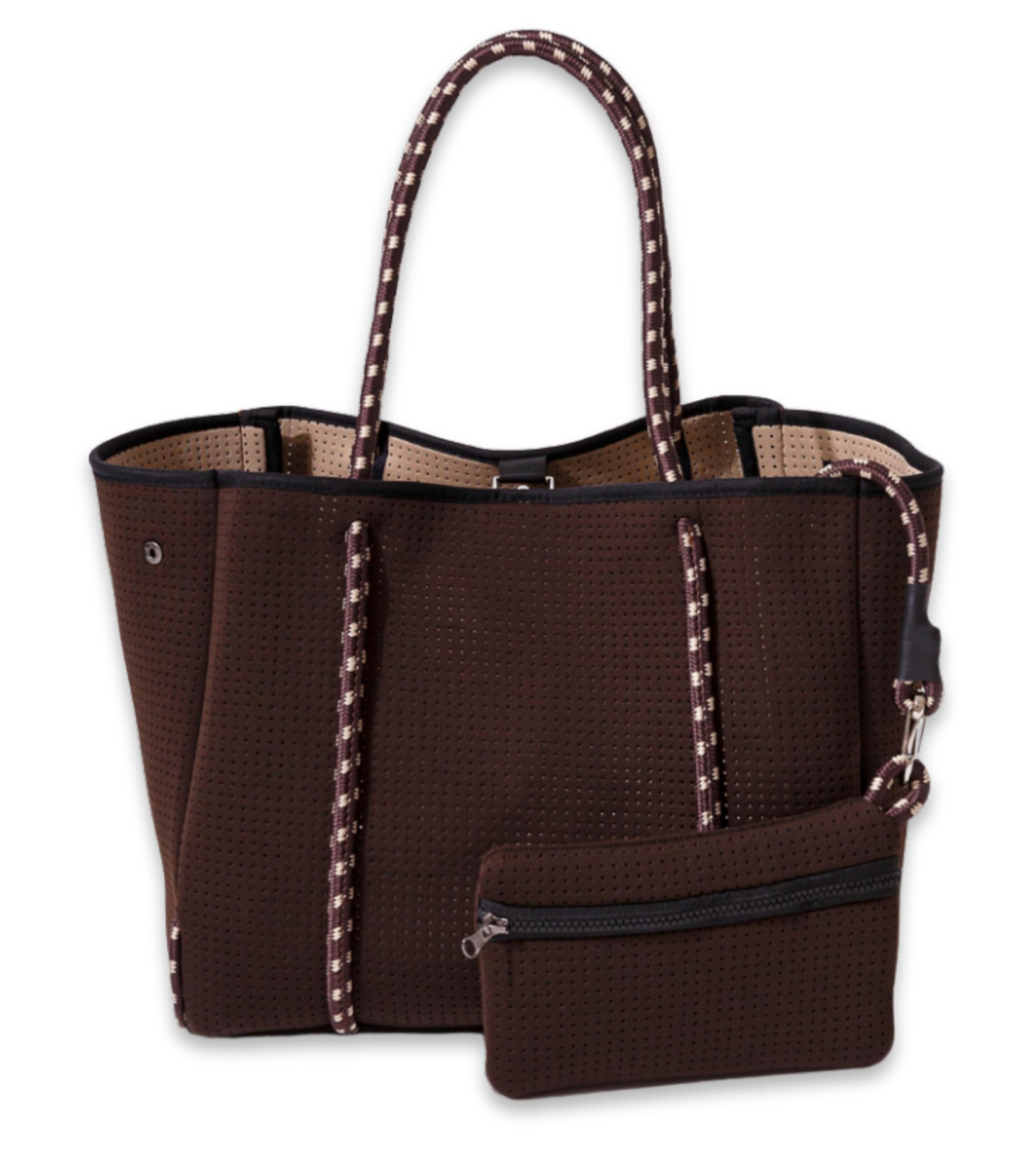 POPUPS Large Neoprene Tote Bag for Women – Stylish Work, Beach, Travel Bag with Pockets, Rope Handles with Zipper Pouch