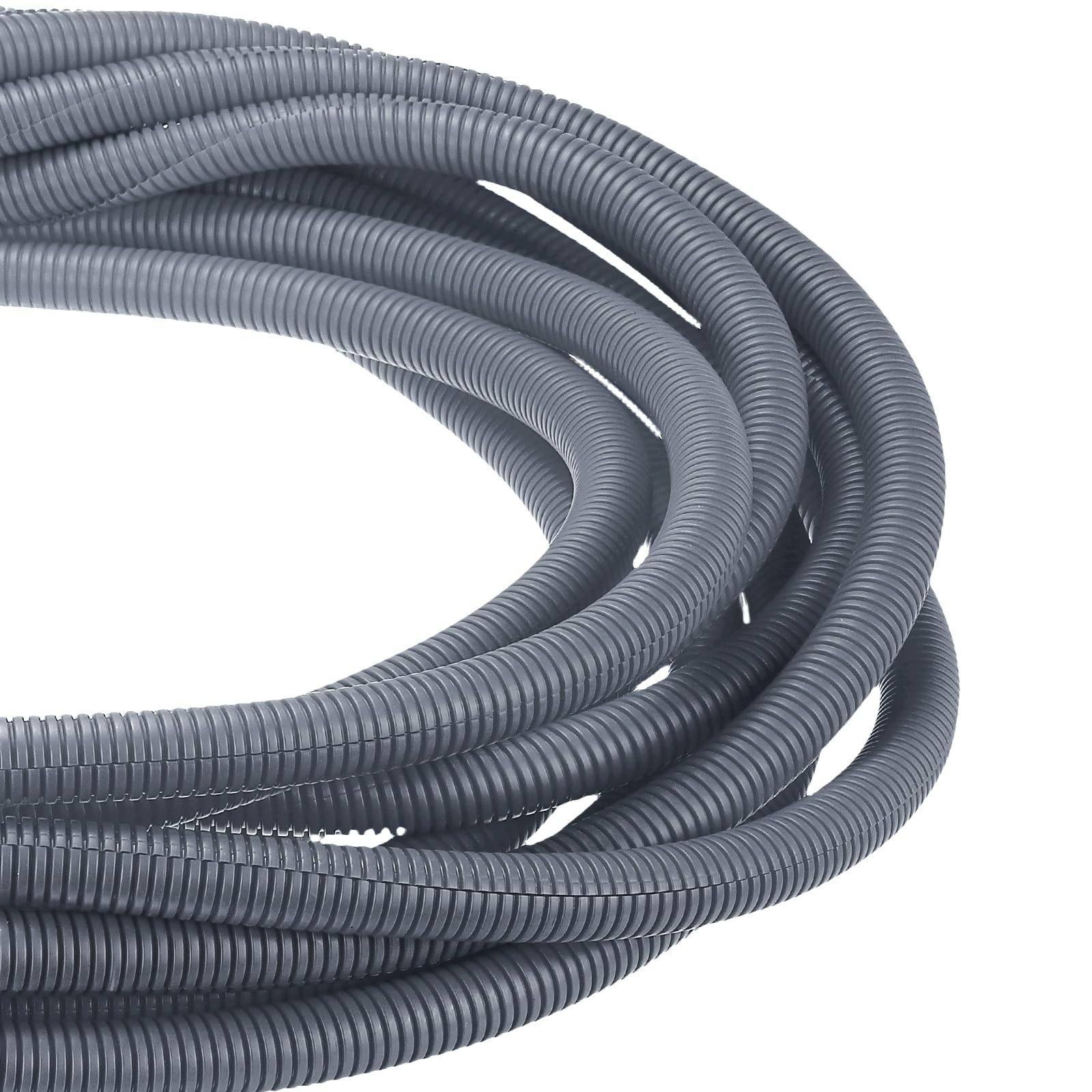 DMiotech 20ft Wire Loom Split Tubing 3/4 Inch, Cord Protectors from Pet Flexible Conduit Cable Management for Office Home Garden, Gray