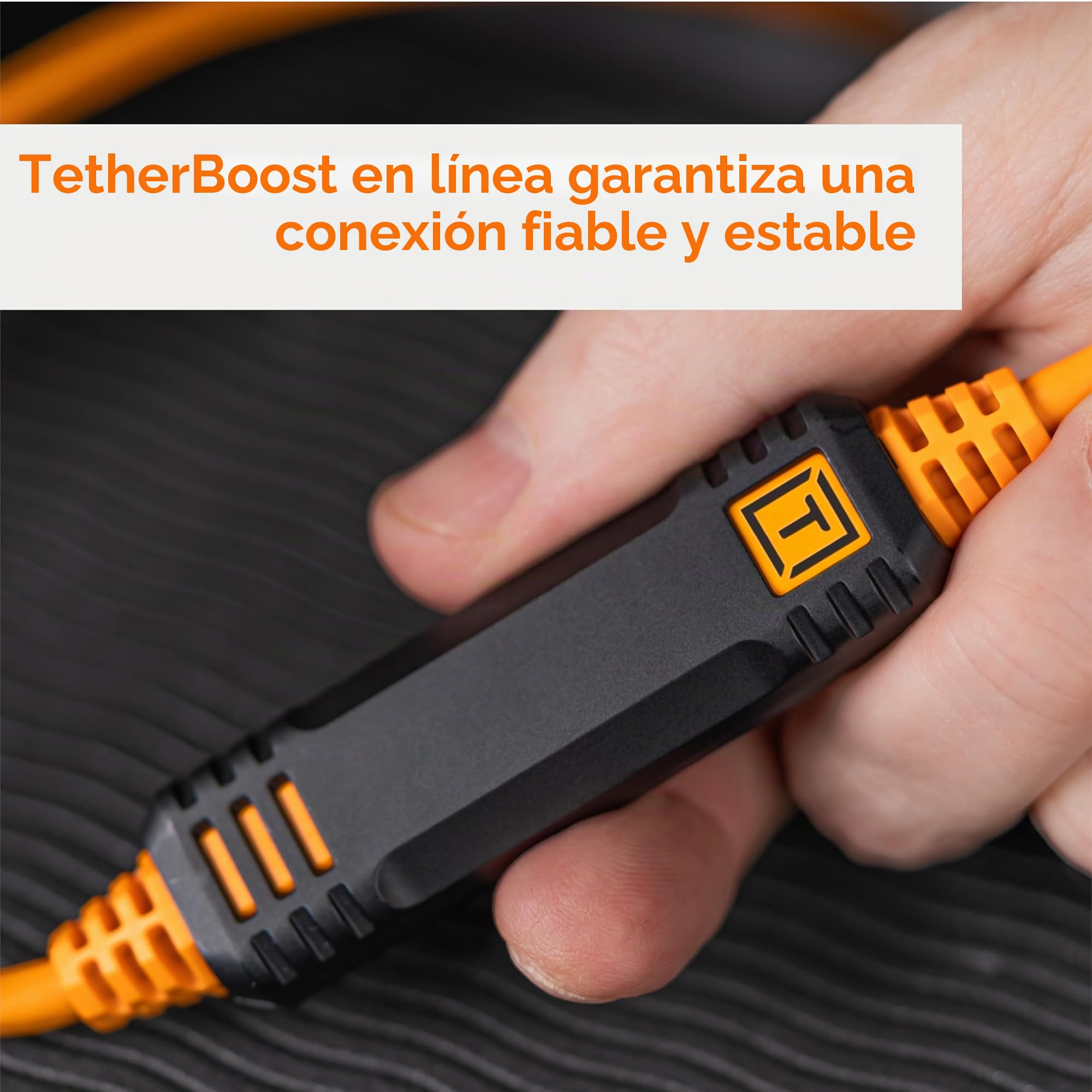 TetherPro Optima 10Gbps Gen 2 USB-C, 4,6 m, recto a derecho, naranja de alta visibilidad | Cable activo USB-C 3.2 Gen 2 solo de datos, naranja, sin Pd, 1 año de garantía