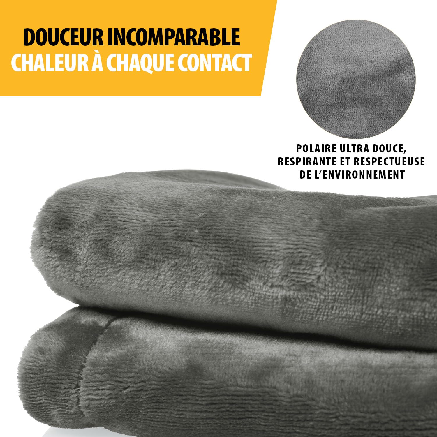 Tristar Couverture chauffante sans Fil, 150 x 80 cm, 3 Niveaux Jusqu’à 60 °C, Batterie Externe 5 000 mAh, Chauffe Rapide, Polaire Lavable, Portable, BW-4788