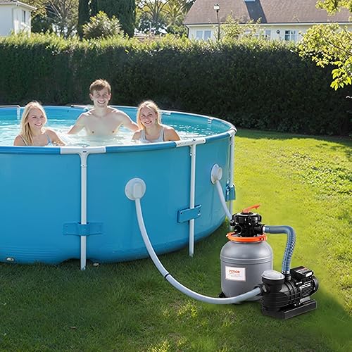 Miniatura 8 de VEVOR Bomba de filtro de arena para piscina sobre el suelo, 12 pulgadas, 3000 GPH, sistema de bomba de filtro de arena para piscina de 12 HP,