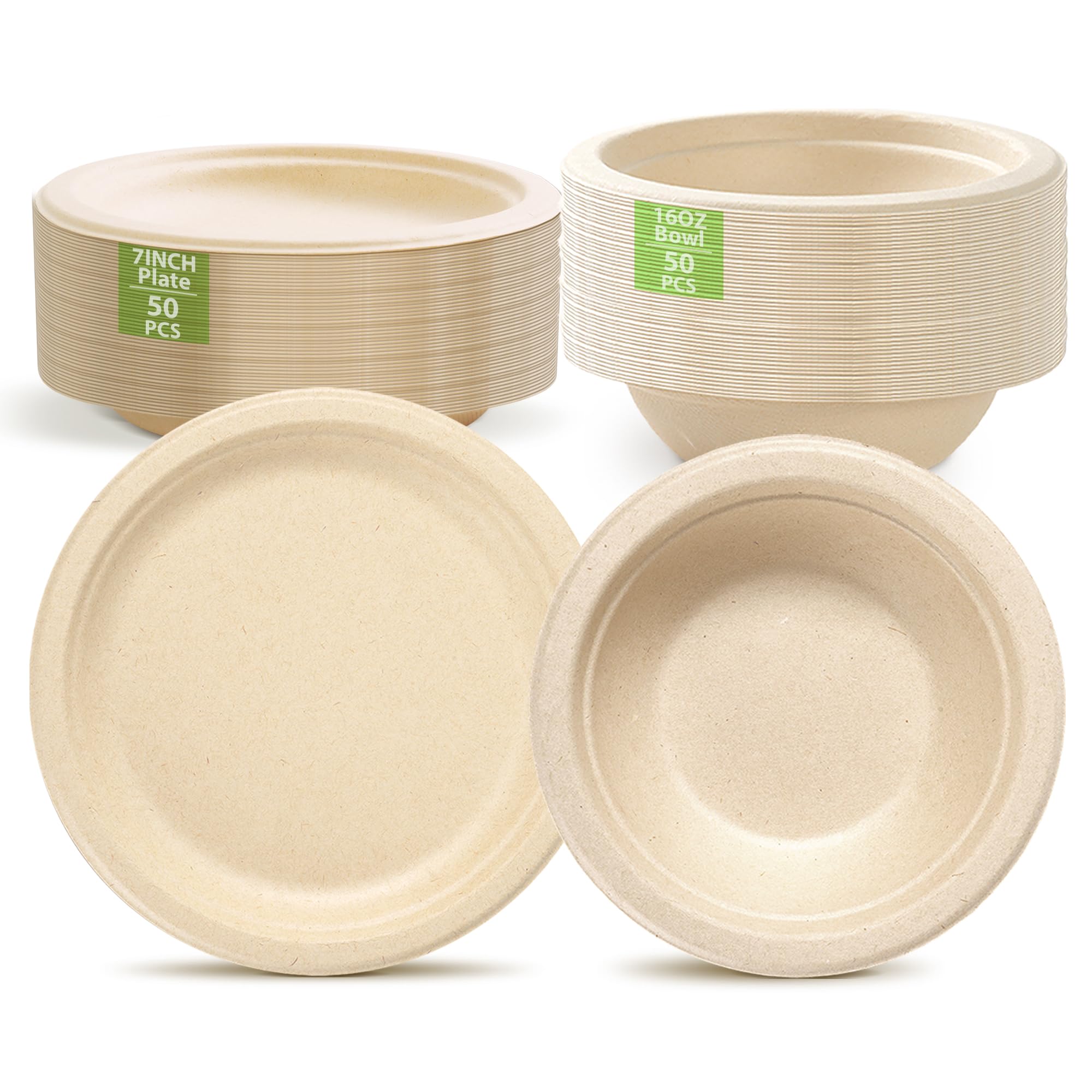 Vajilla de platos y cuencos compostables de alta rigidez para ocasiones especiales