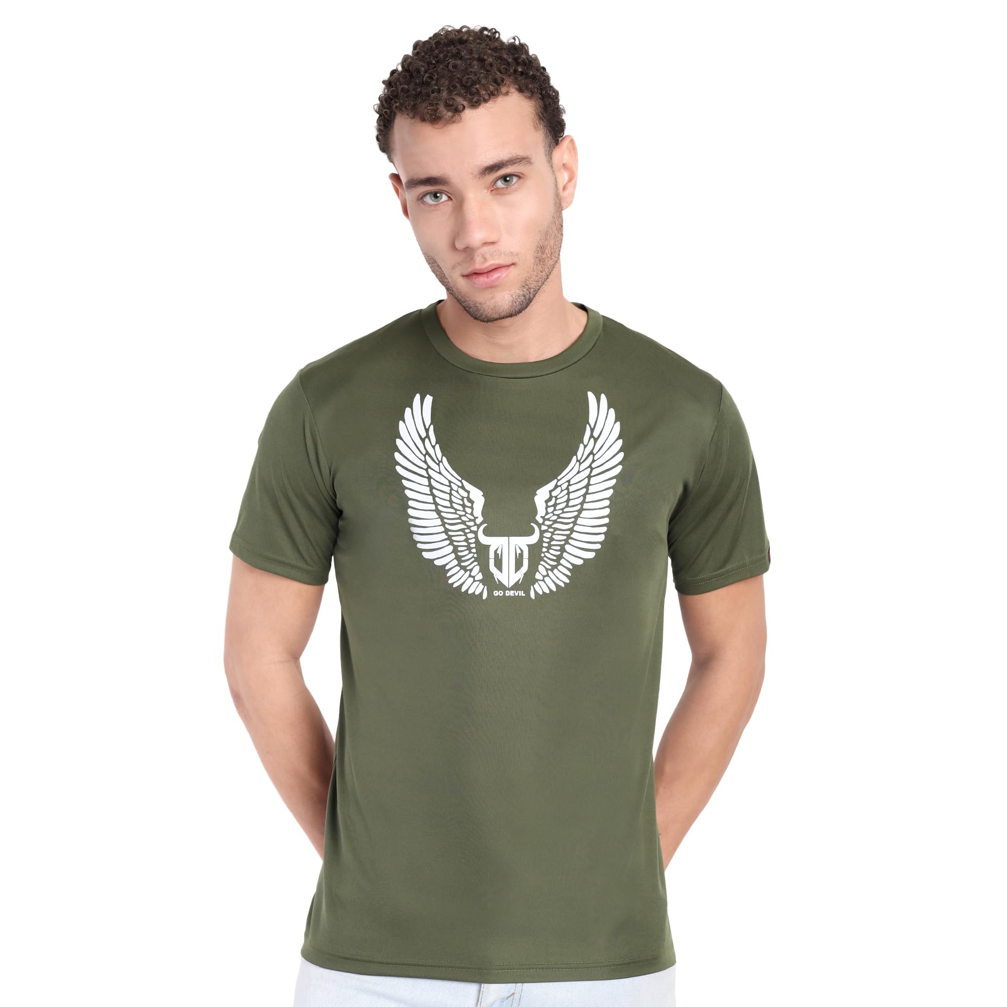 go devil Men's Cotton Blend T-Shirt | Soft & Breathable Casual Wear T-Shirt for Men's | Round Neck Half Sleeves T-Shirt for Daily Comfort-picture-2