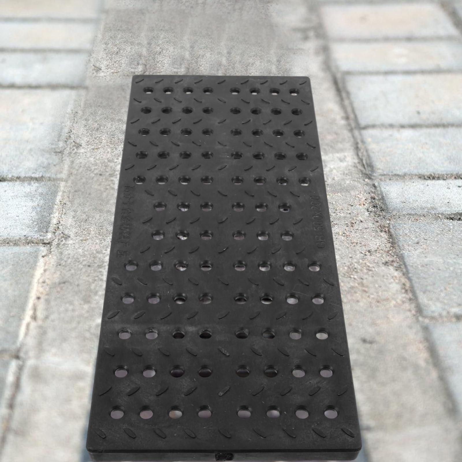 Osłona rusztu odpływowego wykopu zewnętrznego, 200 x 500 mm, plastikowe akcesoria do kanalizacji podjazdu i garażu, wymienna kratka kanałowa do wydajnego zarządzania wodą na zewnątrz