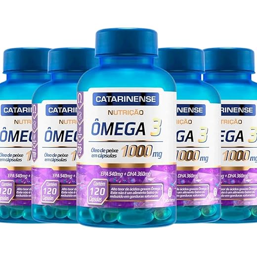 Kit 5 Ômega 3 EPA 540mg DHA 360mg Catarinense 120 cápsulas