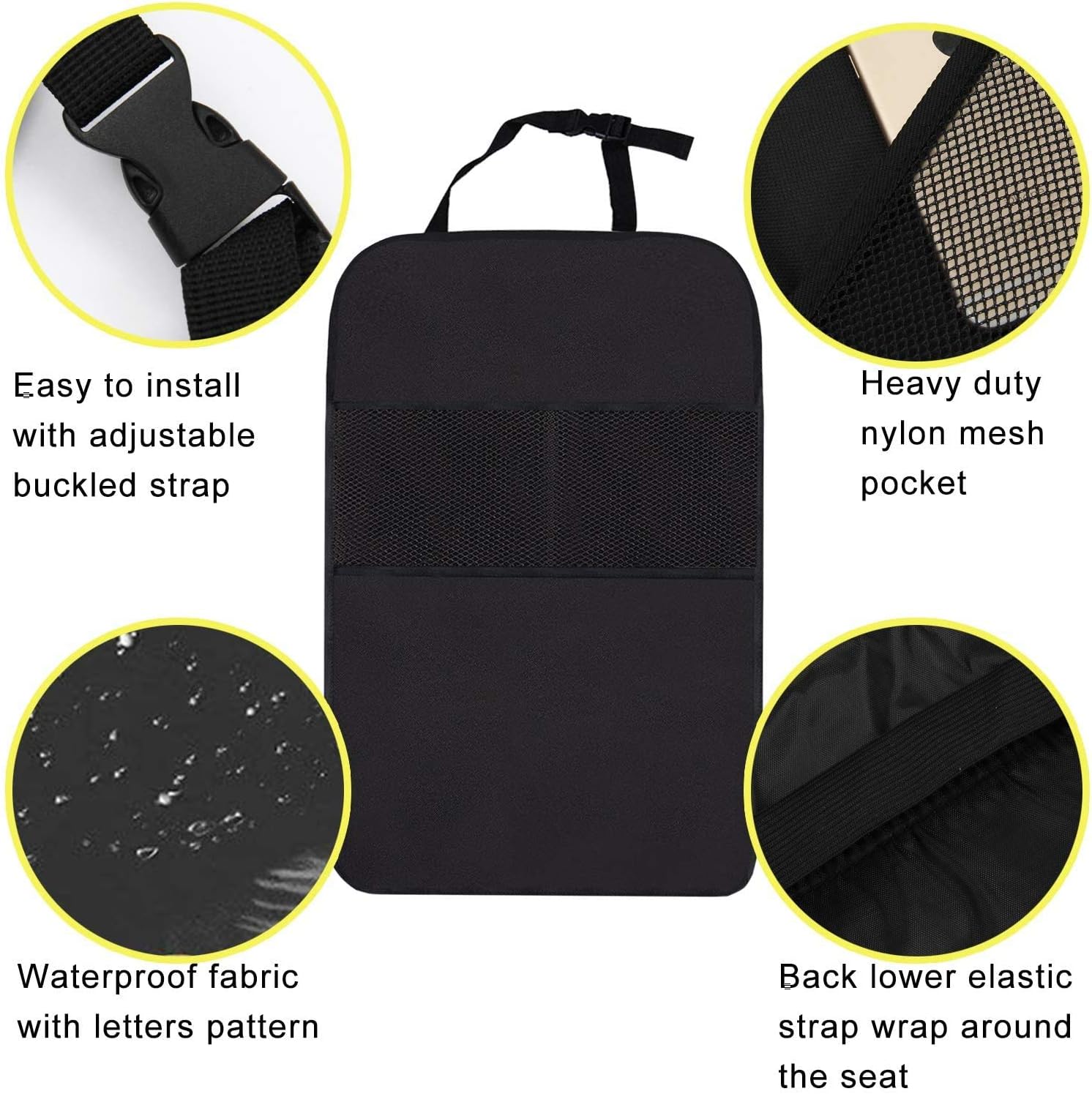 Back Seat Protector Kick Mat , 2 Pack Backseat Protector Seat Covers for Your Car, SUV, Minivan or Truck Seats - Vehicle Back Seat Kids Accessories Automotive Interior Protectors