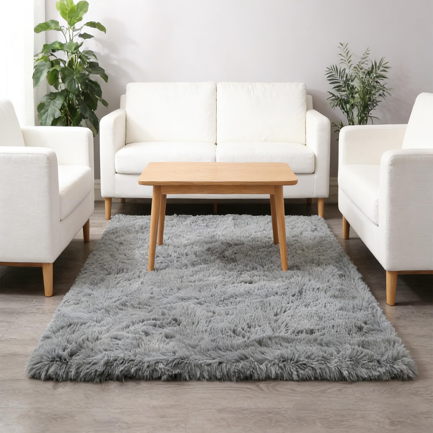 Tapis chambre enfant garçon 245x300 cm shaggy rectangle gris argenté