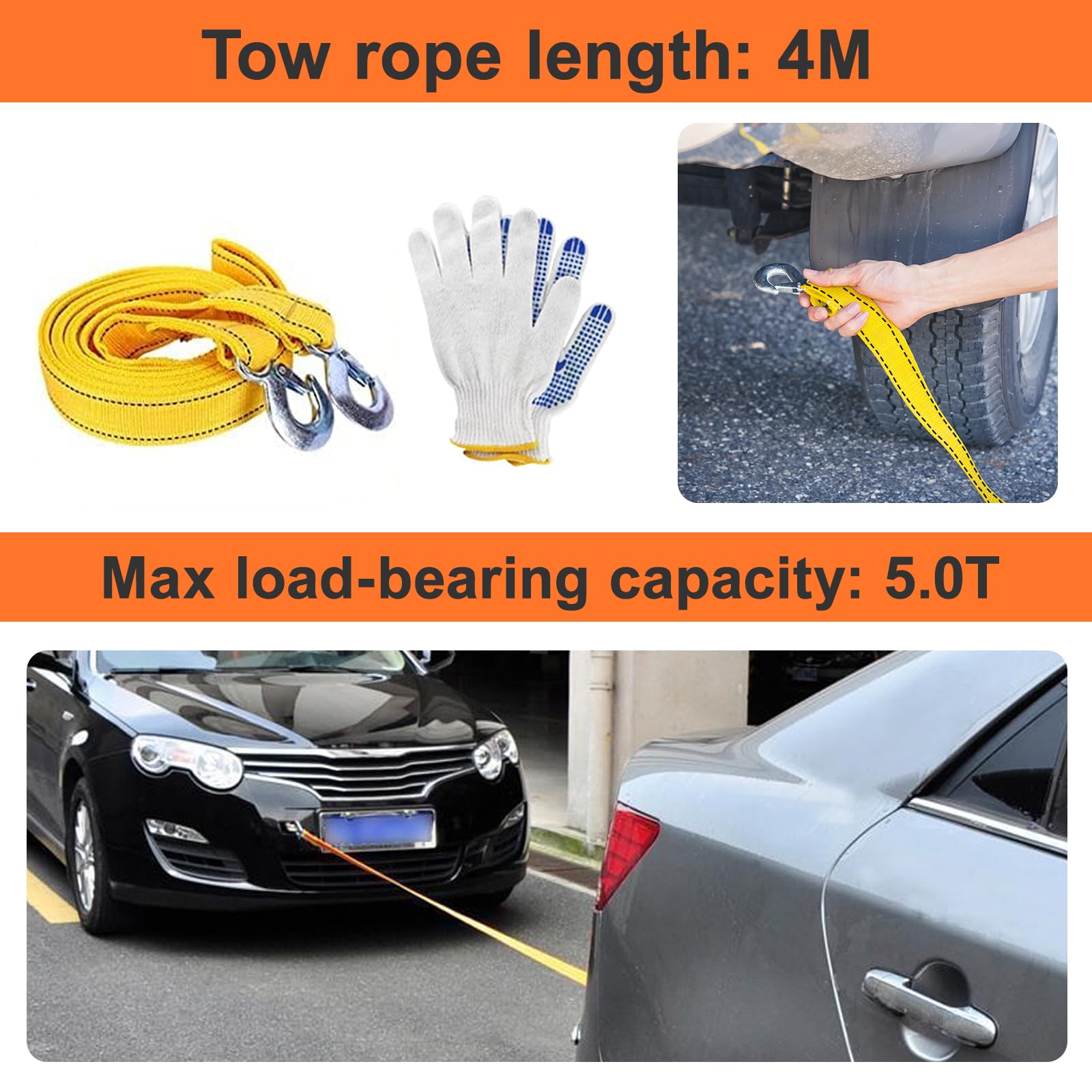 Kits d'urgence 14 en 1 pour Voiture,Contient Un Triangle De Signalisation/Un Marteau d'urgence/Un ImperméAble/Un Lampe De Poche, Etc. - Essentiels pour La SéCurité Automobile