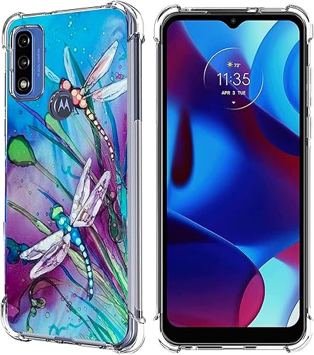Funda para Moto G PureMoto G Power 2022Moto G Play 2023, bonita protección contra caídas de libélula a prueba de golpes, funda protectora de cuerpo