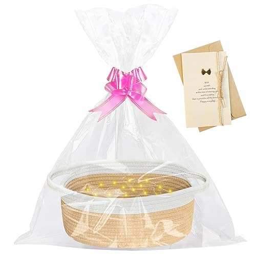 Cestino regalo, cestino regalo vuoto, cestino intrecciato per regali con