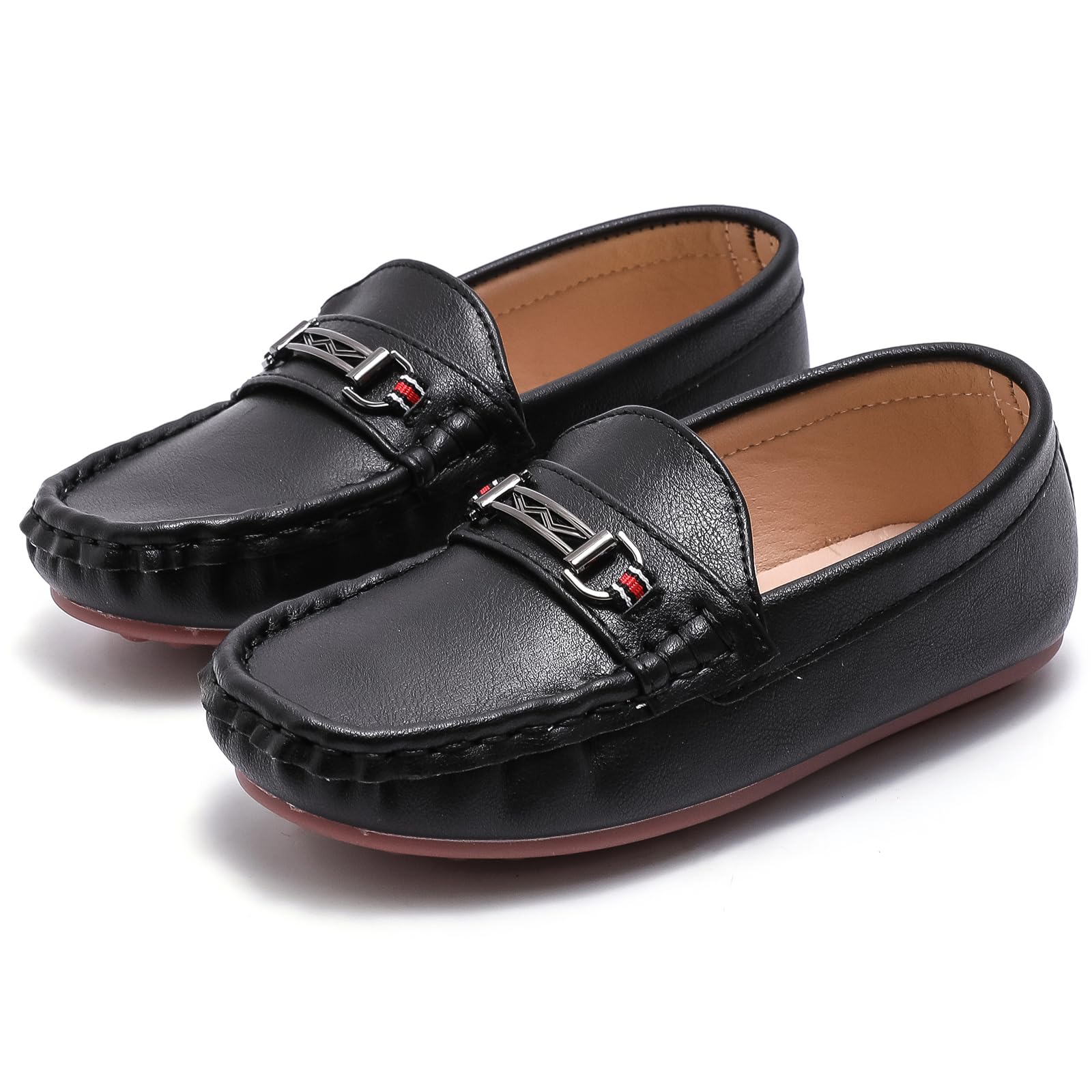 WUIWUIYU Garçon Fille Slip on Penny Loafer Confortable Décontracté L'école Plates Mocassins Chaussures habillées pour l'école