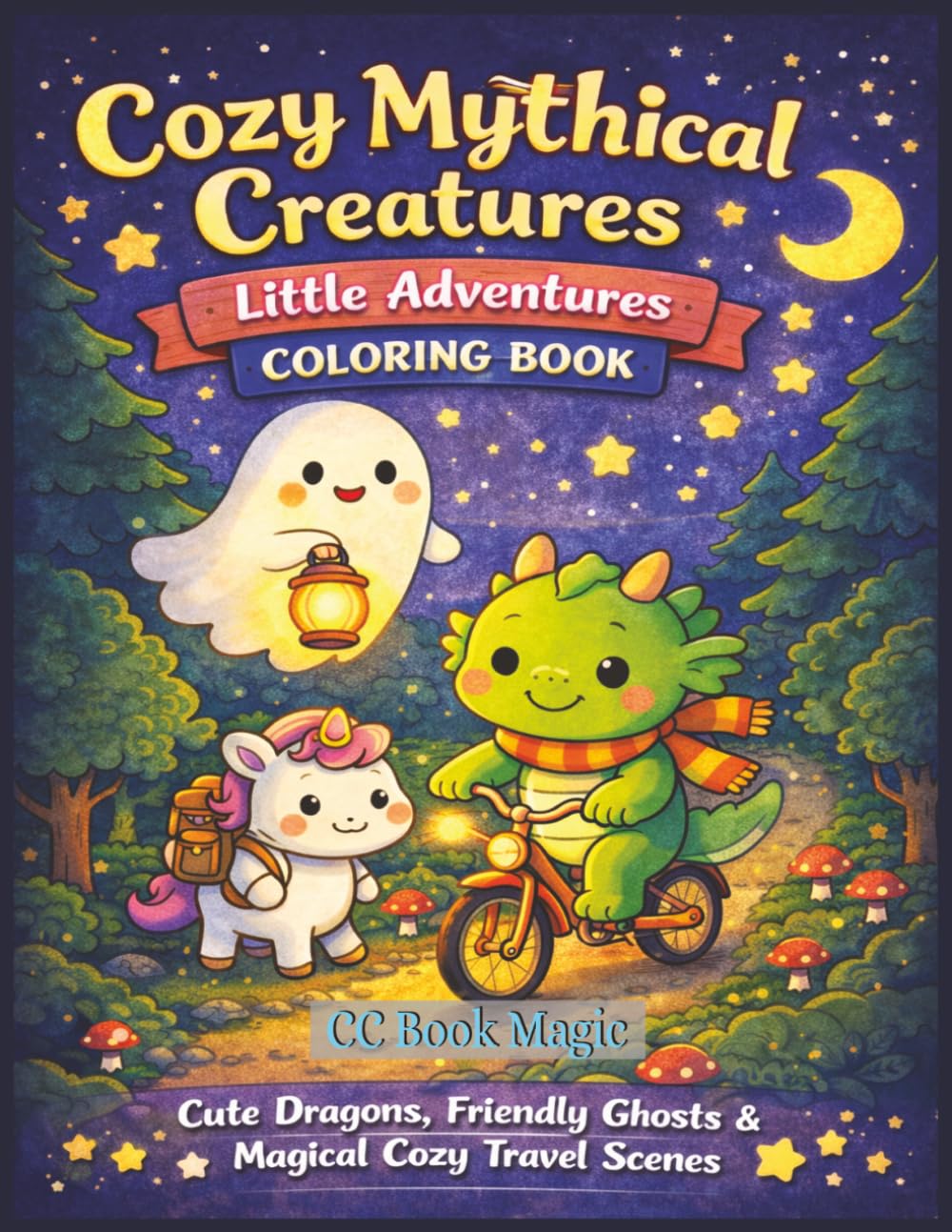 Cozy Mythical Creatures Coloring Book: Cute Dragons, Friendly Ghosts & Unicorn Adventure Scenes — Cozy Fantasy Coloring for Relaxation, Stress Relief & Gentle Imaginative Escapes