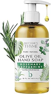 Brittanie’s Pure Castile Liquid Soap Refill, Rosemary Peppermint, 16 Ounce | Dish Soap, Hair & Body, Home, Gentle and Pure, Made with Natural Luxurious Oils, Vegan & Gluten Free Non-GMO