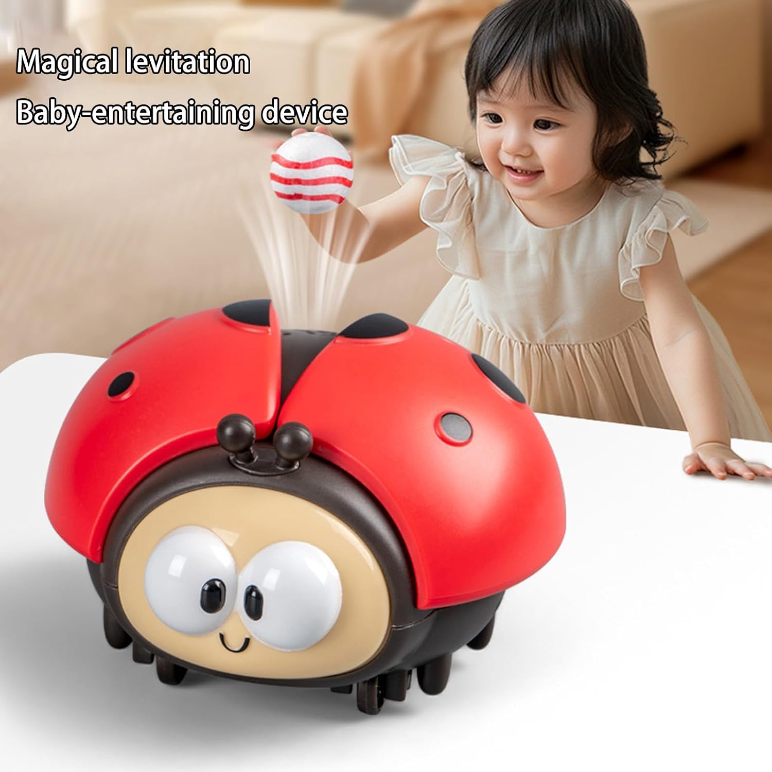 Interactive Ladybirds Blower Toy for with Floating Ball and Moving Enhances Sensory Skills Electric Ball Blower for