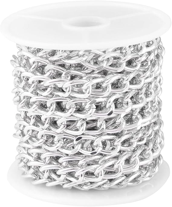 Amazon.com: 16ft Aluminium Curb Chain Roll, Thick Twisted Chain Links ...