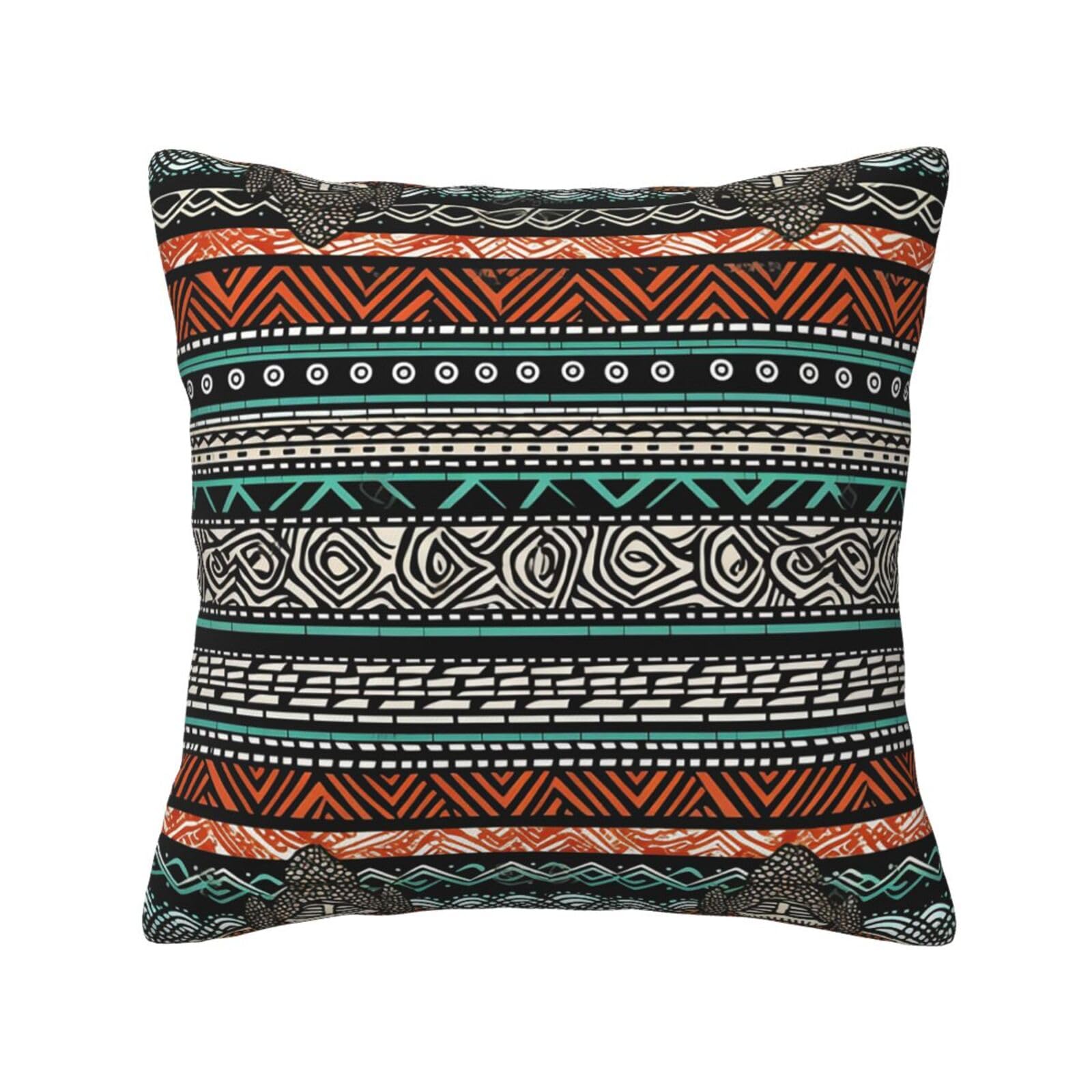 FodPand Ethnic Turtle Striped Throw Pillow Covers 16"X16" Super Soft Cozy Pillows Case Morden Decorative Cushion Cover for Sofa Couch Bed Home Decor