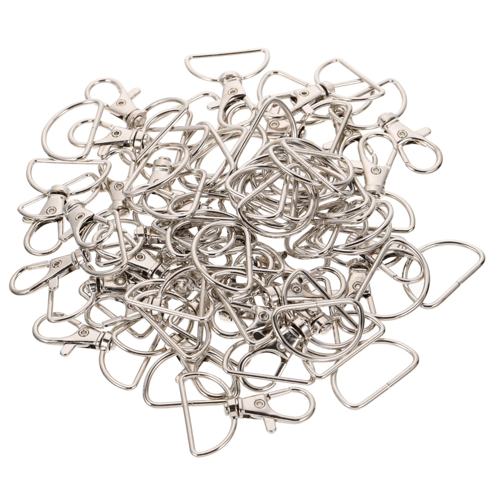 DOITOOL DIY Keychain Clips Buckles Key Rings Clips Buckles Metal Keychain Hooks d Shaped Lobster