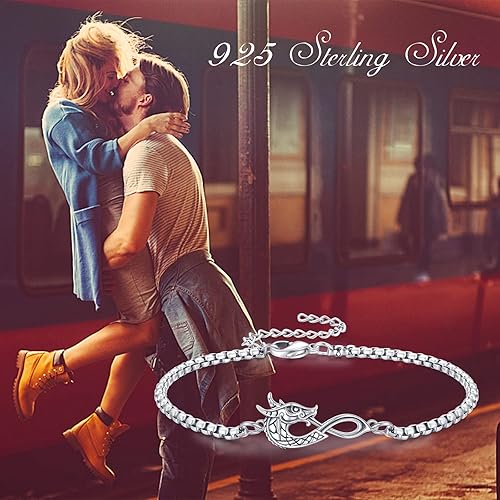 Miniatura 8 de Pulsera ajustable de plata de ley 925 para hombre, diseño de Memento MoriÉbano Cruz de San FlorianSanta MuerteDragón, pulsera de eslabones de