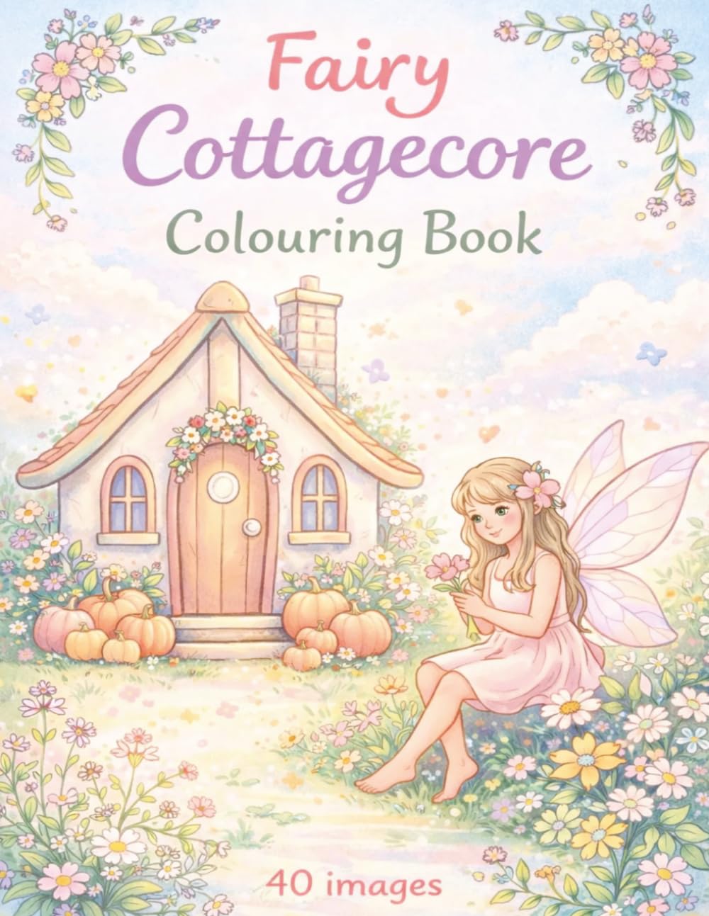 Fairy Cottagecore Colouring Book: 40 Whimsical Fairy Scenes to Colour