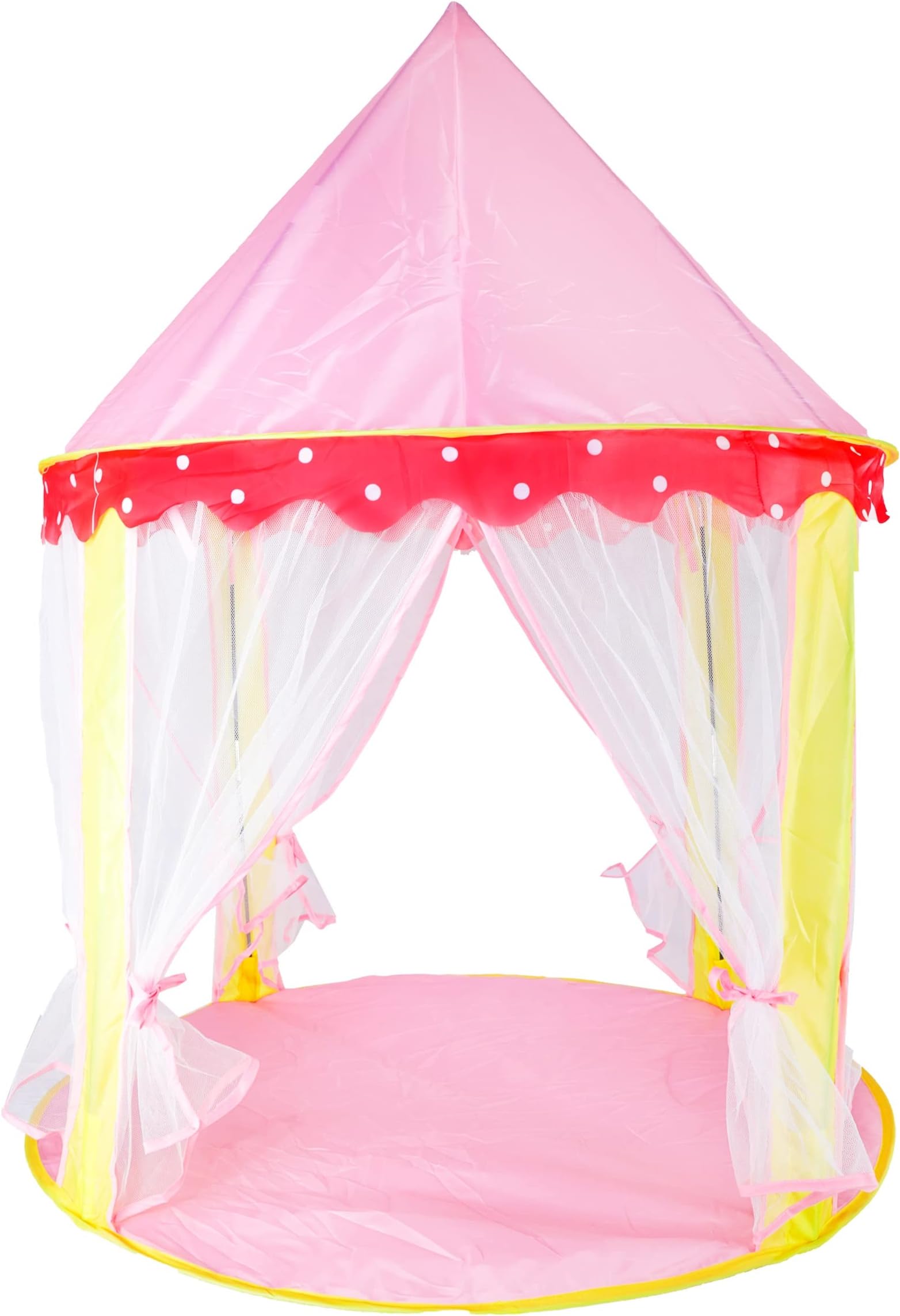 BabyGo Princess Playhouse Castle Pop-up Tent House for Kids, (Net Pink)