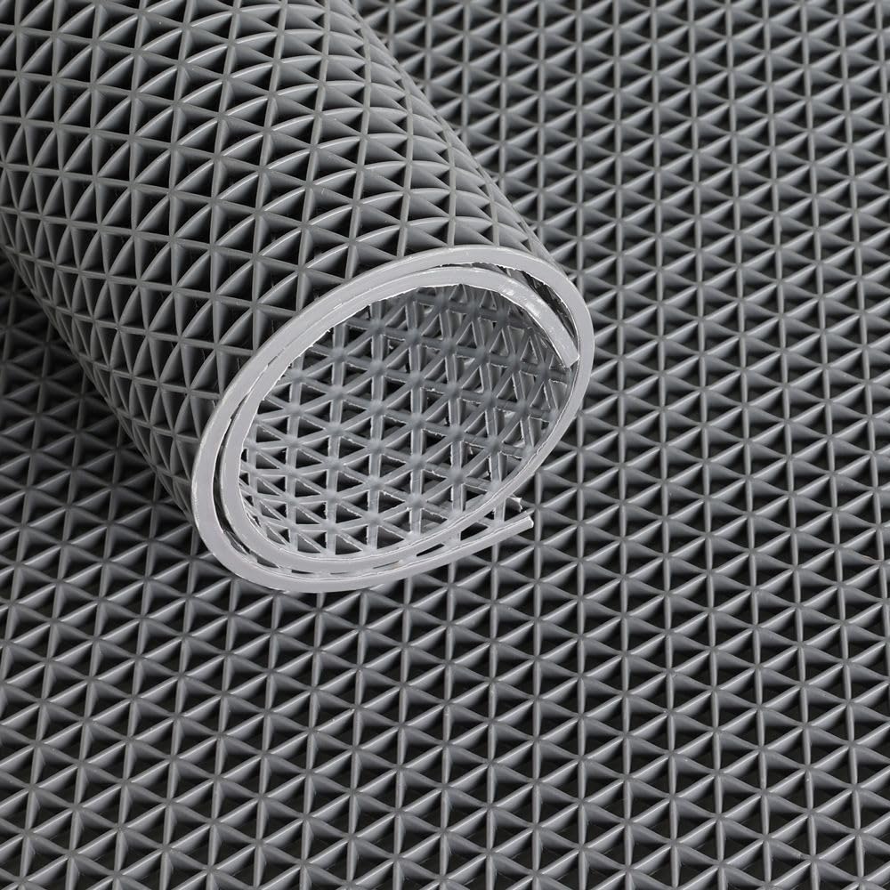 Tappeto Anti-Slip Impermeabile DRENANTE | Pedana in Plastica, Gomma, PVC, Su MISURA | Sauna - Bagno Turco - Docce - Docce - Piscina | Grigio-Verde (GRIGIO, 80x120cm)