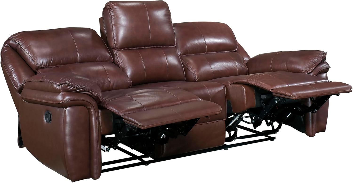 Lexicon Brim Wall-Hugger Manual Lay Flat Reclining Living Room Sofa Set, 2-Piece, Brown