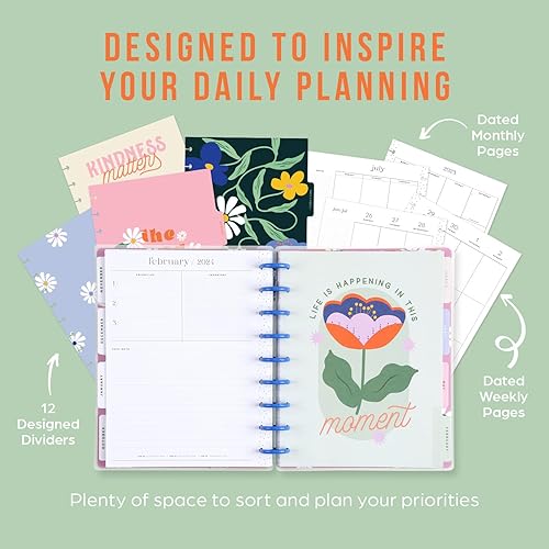 Miniatura 3 de Happy Planner - Agenda escolar 2023, planificador diario de 12 meses encuadernado en disco, semanal y mensual, julio de 2023 a junio de 2024, diseño