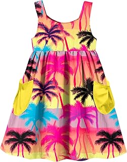 Little Girls Summer Sleeveless Dress Toddler Print Casual Sundress 2-7 Years - Buy now