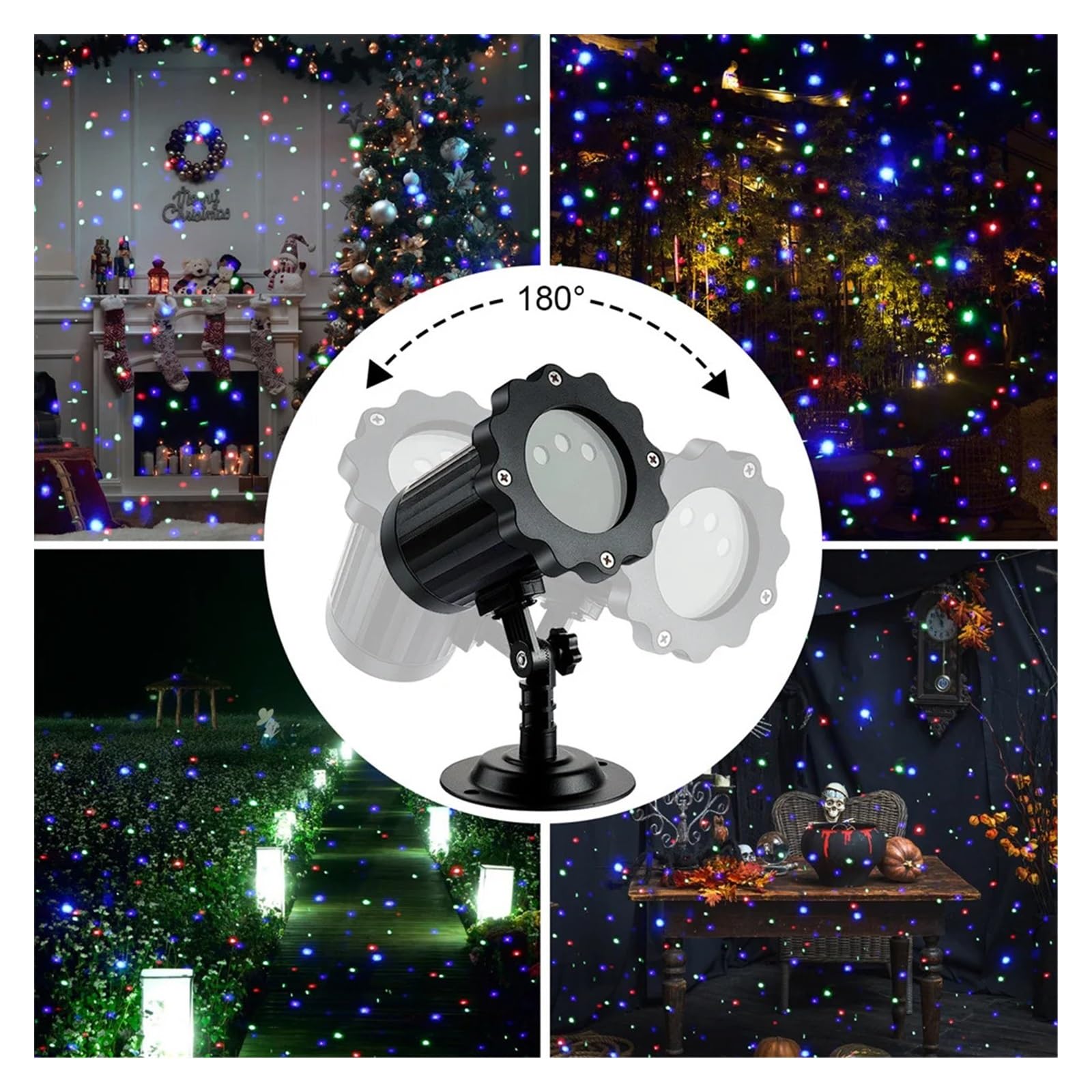 Projecteur de Noël extérieur, Projecteur LED D'extérieur avec Projecteur D'étoiles Et De Ciel Étoilé, Lumière De Noël, Lumière De Paysage, De Jardin, De Fête, De Scène Disco