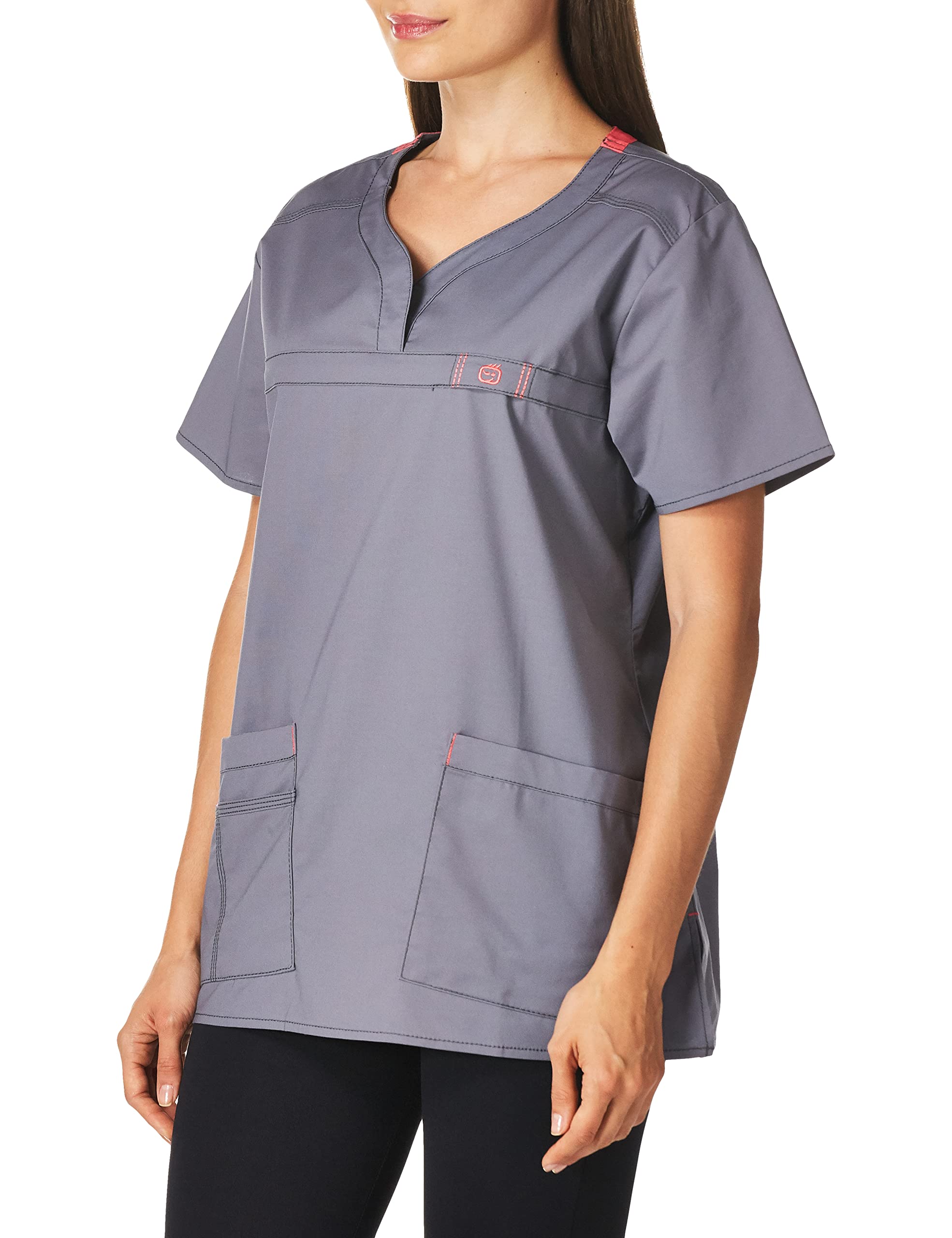 WonderWink Women's Wonderflex Patience Scrub Top, Pewter, Medium