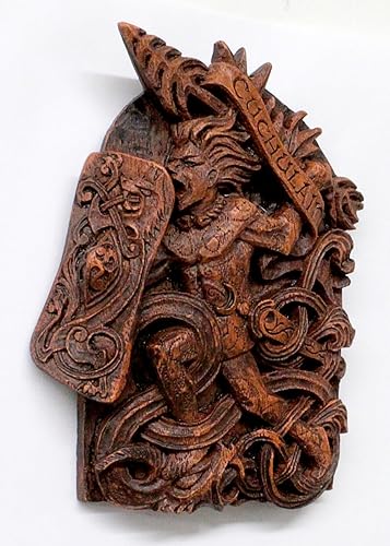 Miniatura 4 de Dryad Design Cuchulain - Placa de pared para decoración del hogar, diseño de guerrero celta irlandés (acabado de madera)