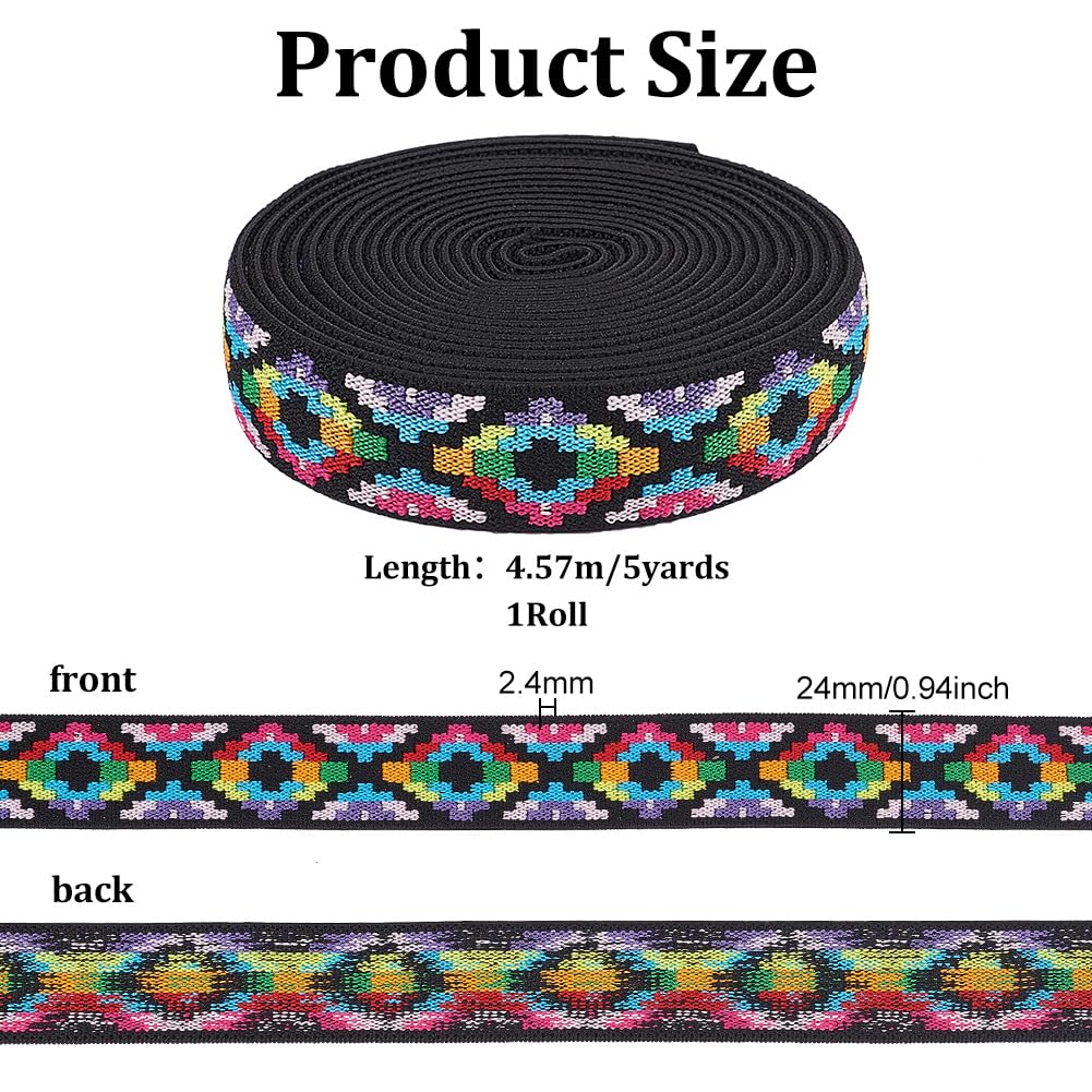 BENECREAT Ruban élastique Jacquard à Fleurs Vintage De 4