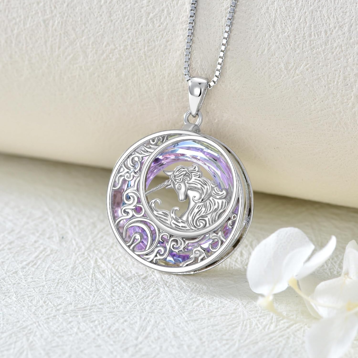 Animal Crystal Necklace 925 Sterling Silver Panda Owl Unicorn Otter Phoenix Pendant Necklace Jewelry Gifts for Women Animal Lovers - Image 4