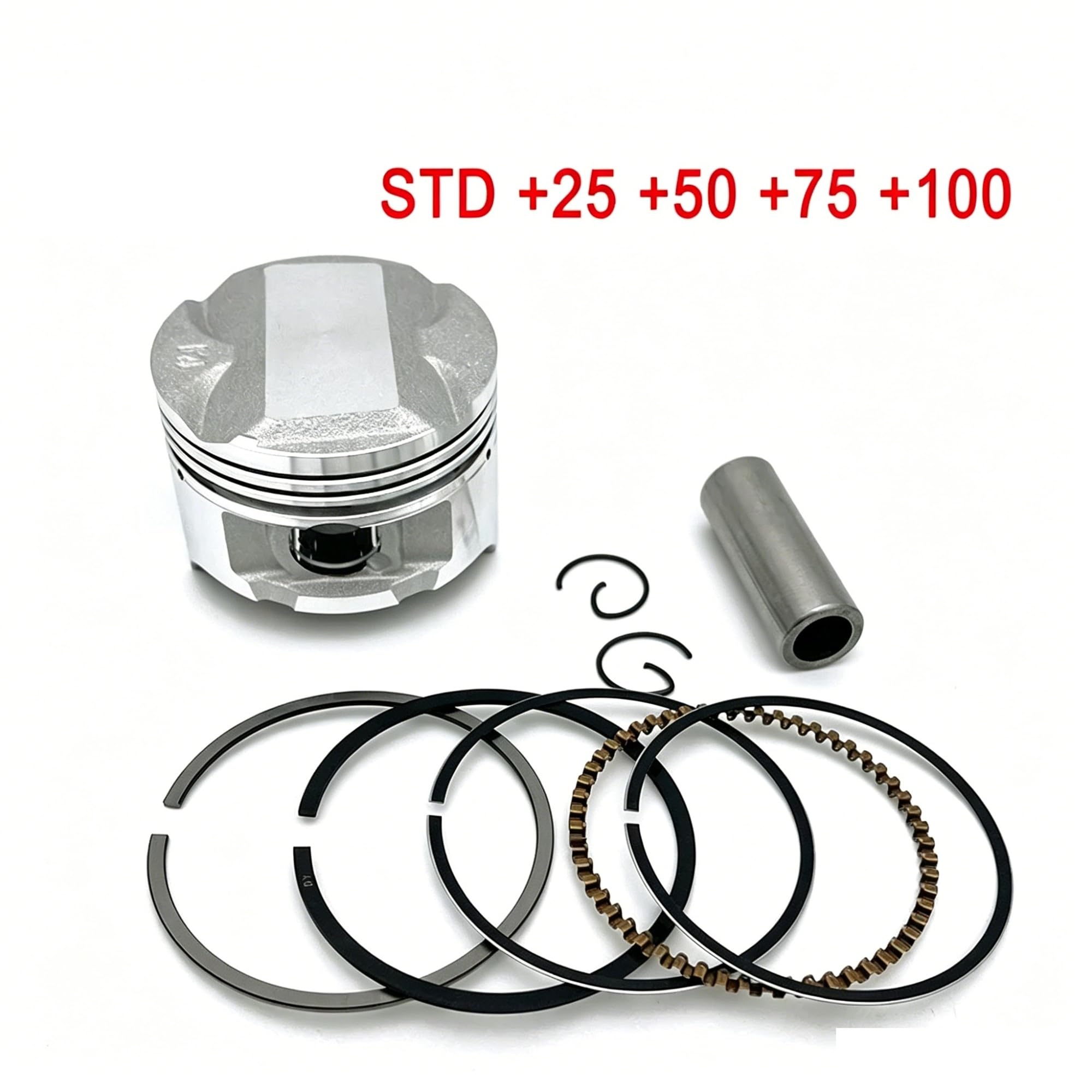 Fasce Elastiche Per Daelim Per VF125 Per VT125 Per VF 125 (4 Valvole) 56,75 Mm 57 Mm 57,25 Mm 57,5 ​​mm Alesaggio 56,5 Mm STD Kit Fasce Elastiche Pistone(75 (57.25mm))