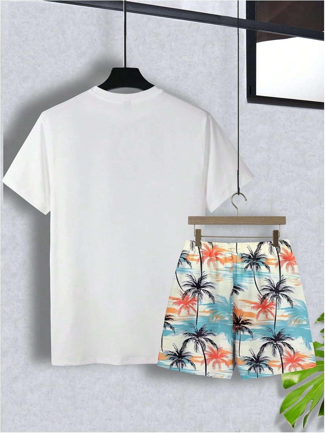 GORGLITTER Men's Cruise Vacation Summer Outfits 2 Piece Tropical Short Sleeve T Shirt and Shorts Set Hawaii Tracksuit - Image 2